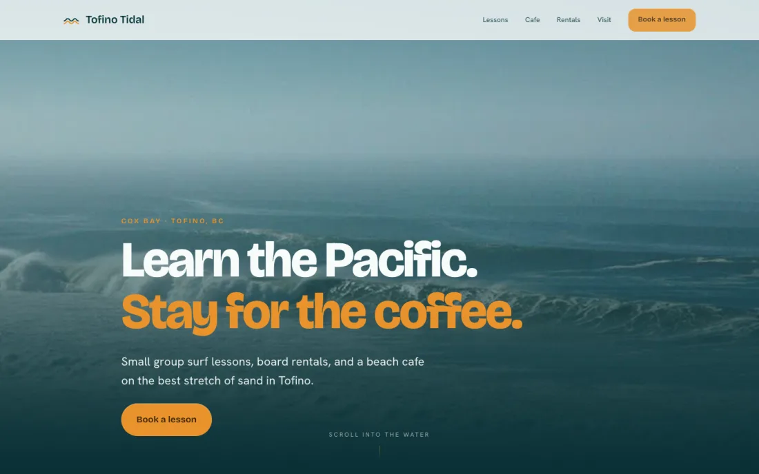 Tofino Tidal, surf school and beach cafe site