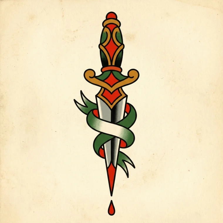 Traditional dagger flash