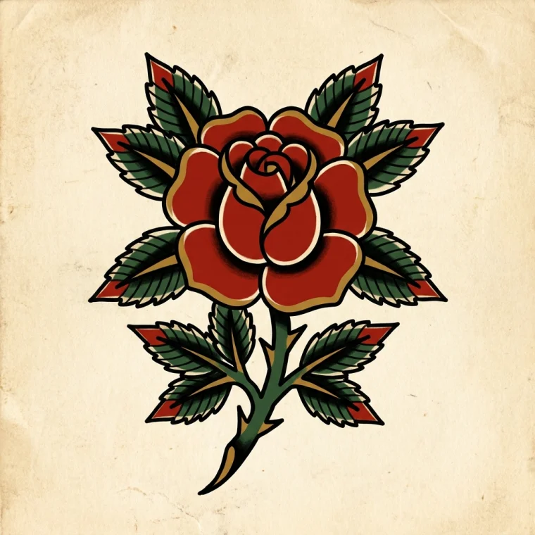 Traditional rose flash